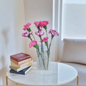 A set of 9 stepped connected tube vases