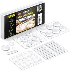 Self Adhesive Cabinet Door Bumpers 104 pcs Sticky Silicone Clear Mix Rubber Bumpers Cabinet Bumpers for Wall Protection Kitchen Furniture Decor D