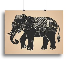 Black war elephant Canvas Print or Poster (Type: Poster Print, size: 28" x 20" / 70cm x 50cm (approx))